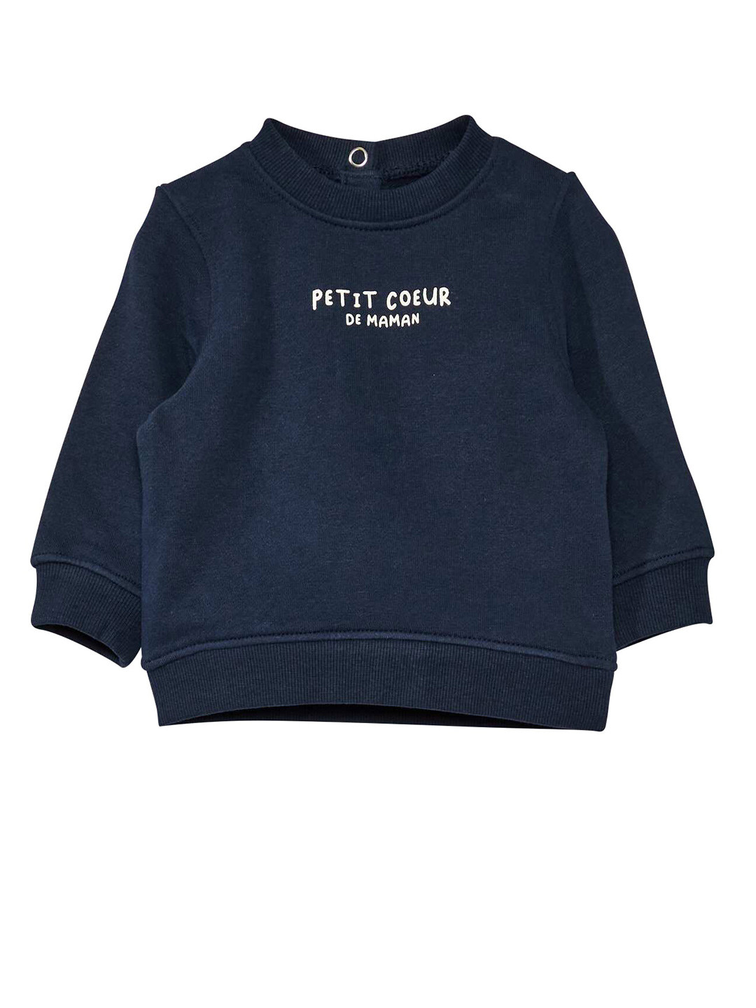 

KIABI Boys Typography Printed Pure Cotton Sweatshirt, Navy blue