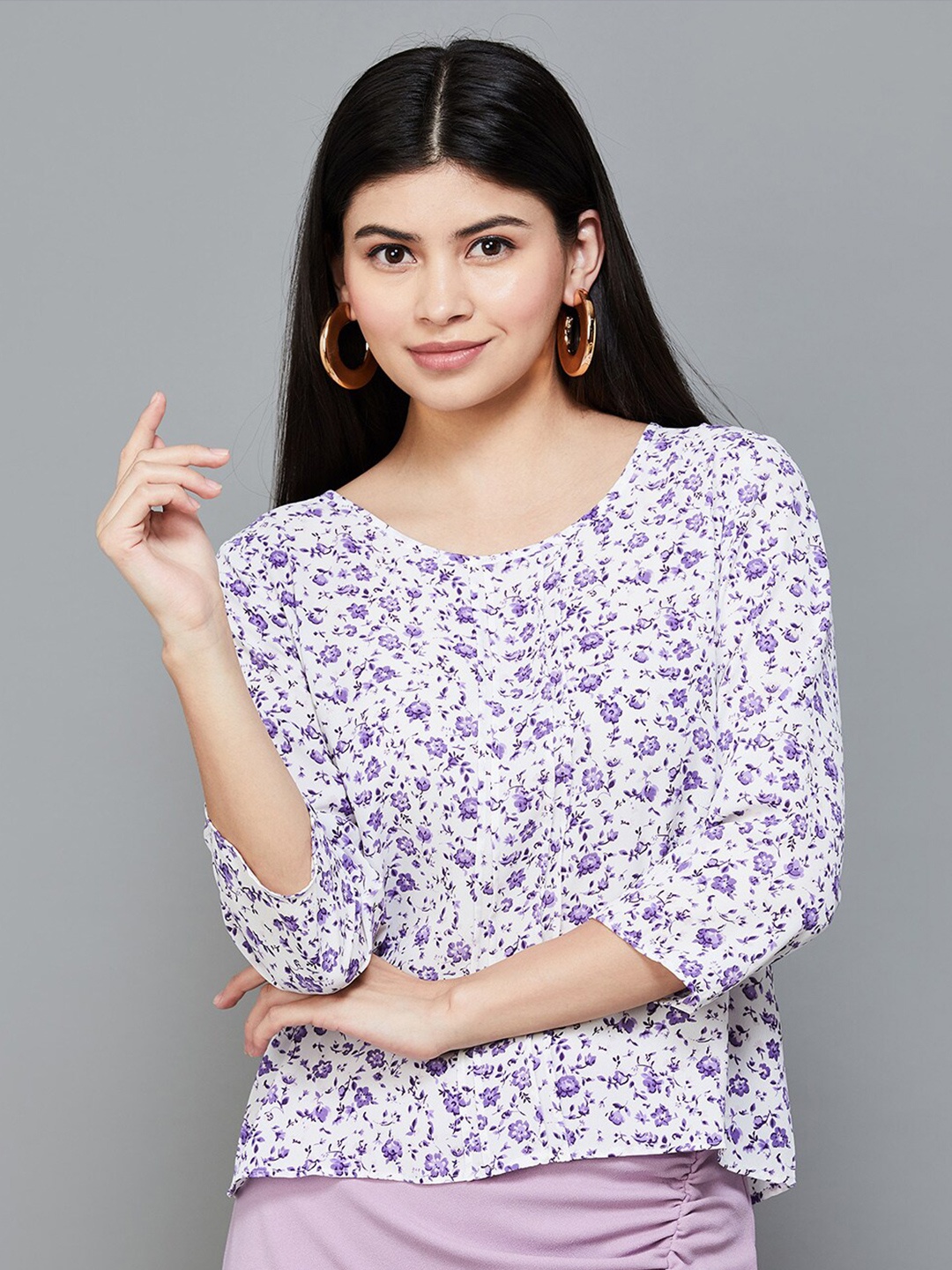 

CODE by Lifestyle Floral Printeed Styled Back Top, Off white
