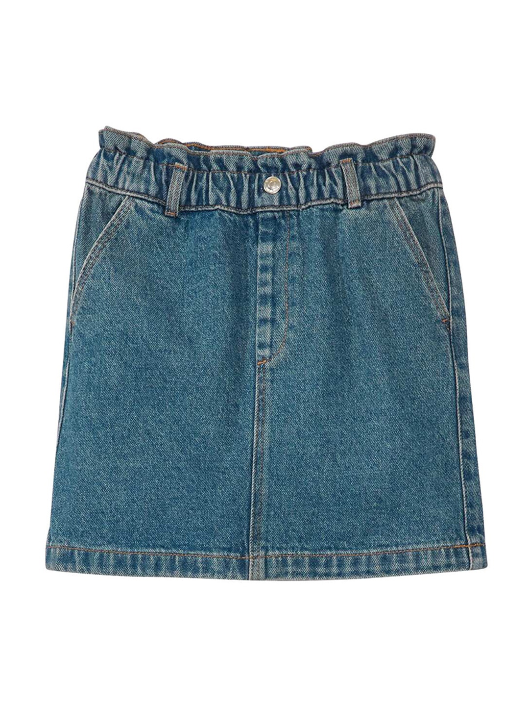

KIABI Girls Pocket Detailing Cotton Pencil Mini Skirt, Blue