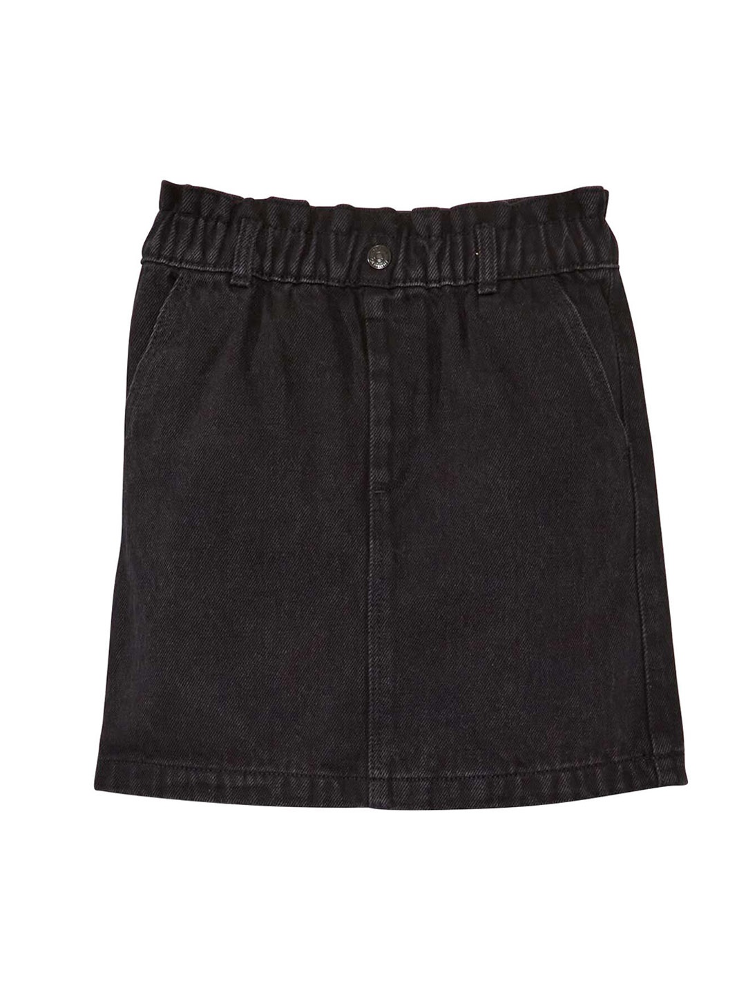 

KIABI Girls Pocket Detailing Straight Cotton Mini Skirt, Black