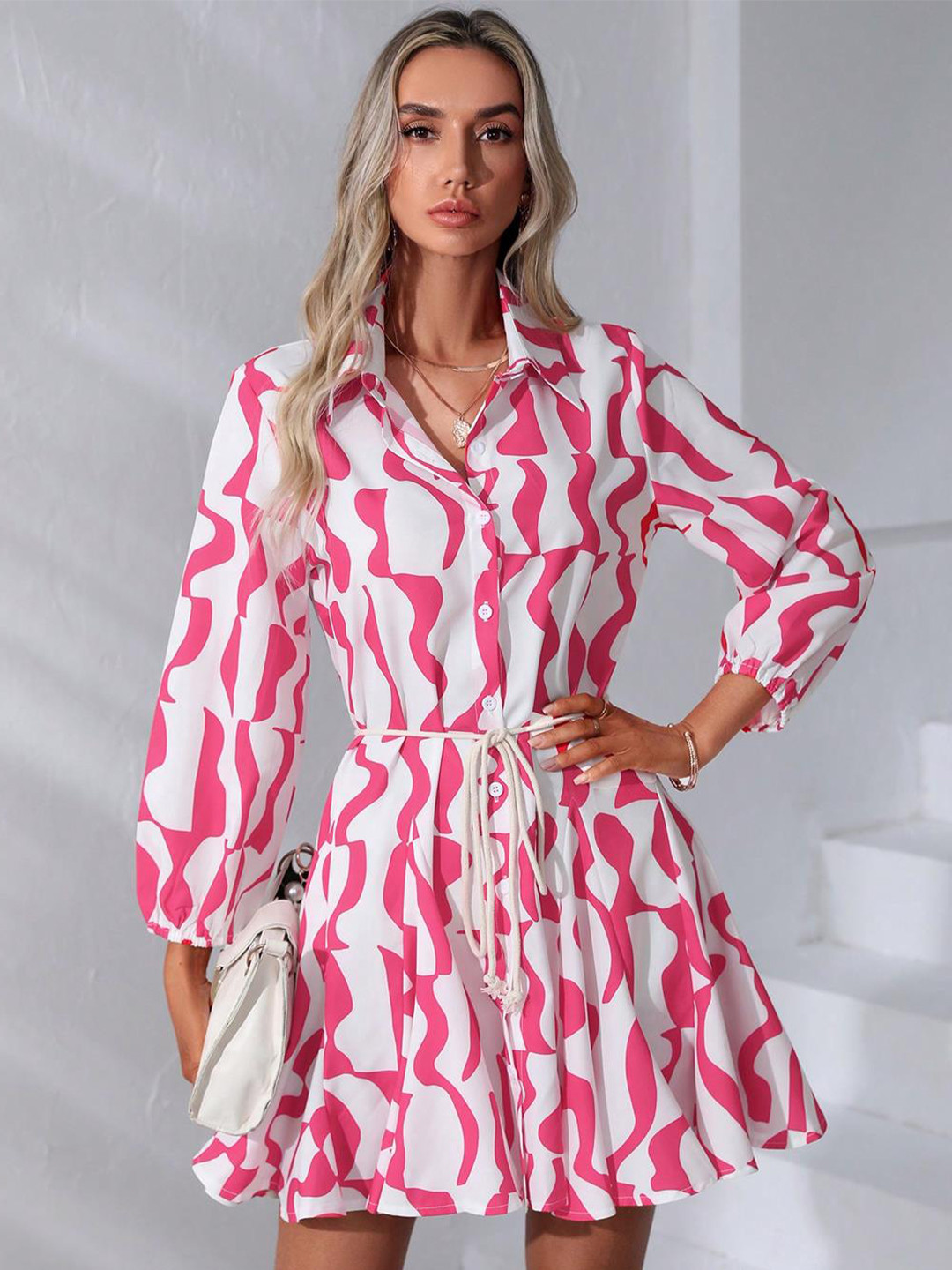 

Stylecast X Kotty Abstract Printed Fit & Flare Dress, White