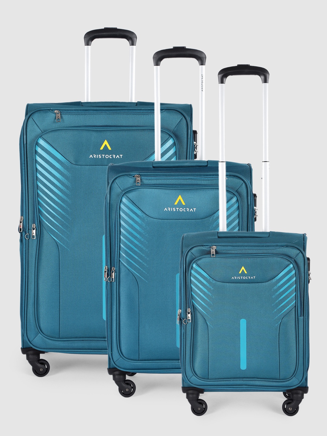 

Aristocrat Set of 3 Skyway Trolley Suitcases - Cabin, Medium & Large, Teal