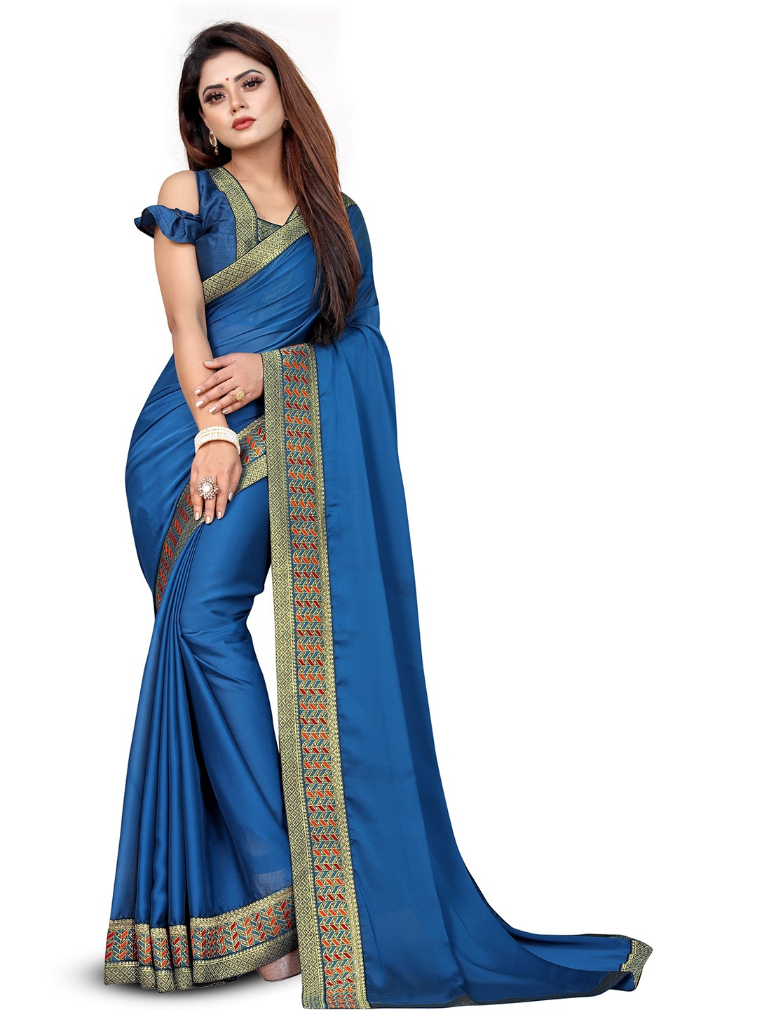 

ROOP SUNDARI SAREES Pure Silk Saree, Blue