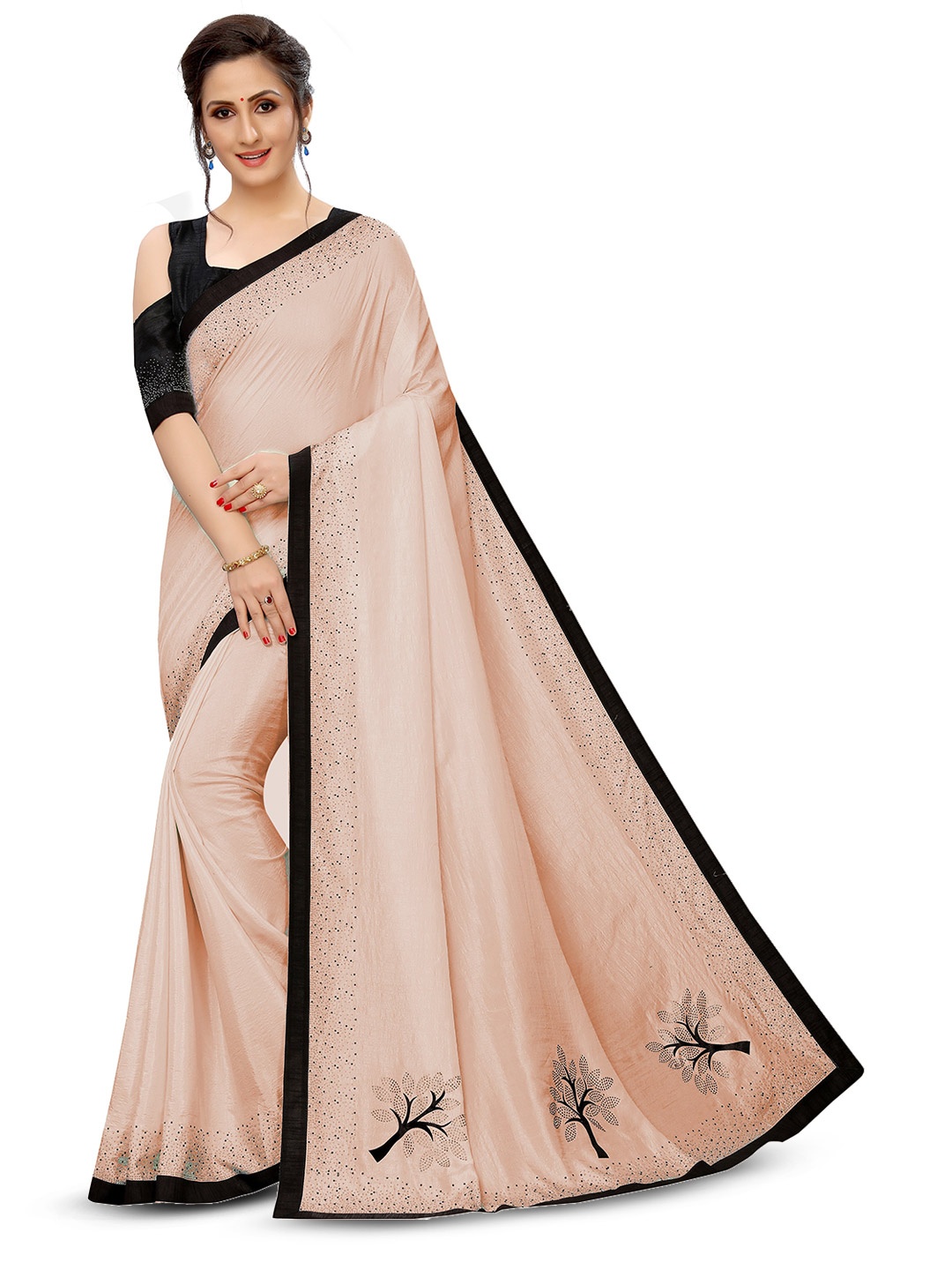 

ROOP SUNDARI SAREES Printed Pure Silk Saree, Orange