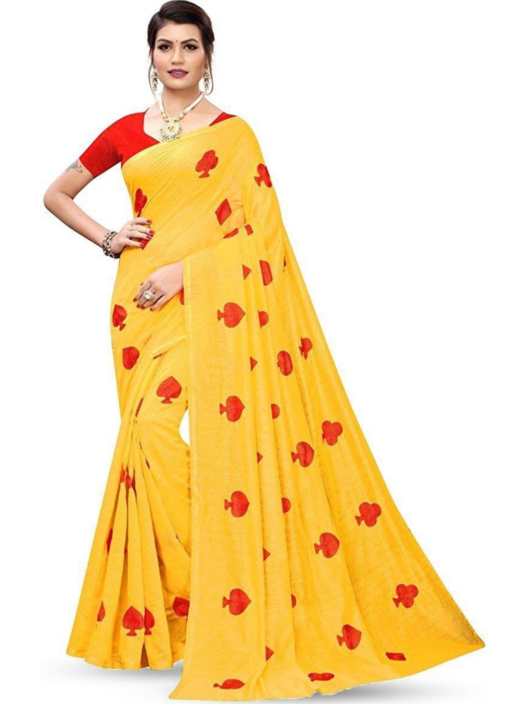 

ROOP SUNDARI SAREES Floral Saree, Yellow