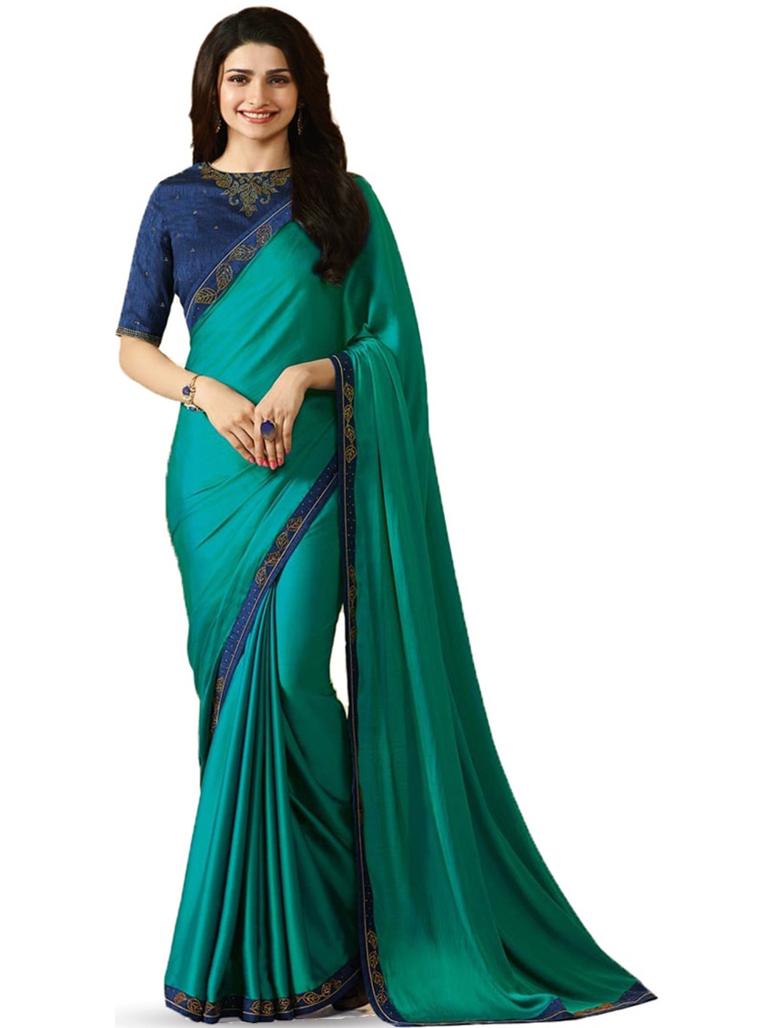 

ROOP SUNDARI SAREES Floral Woven Design Saree, Blue