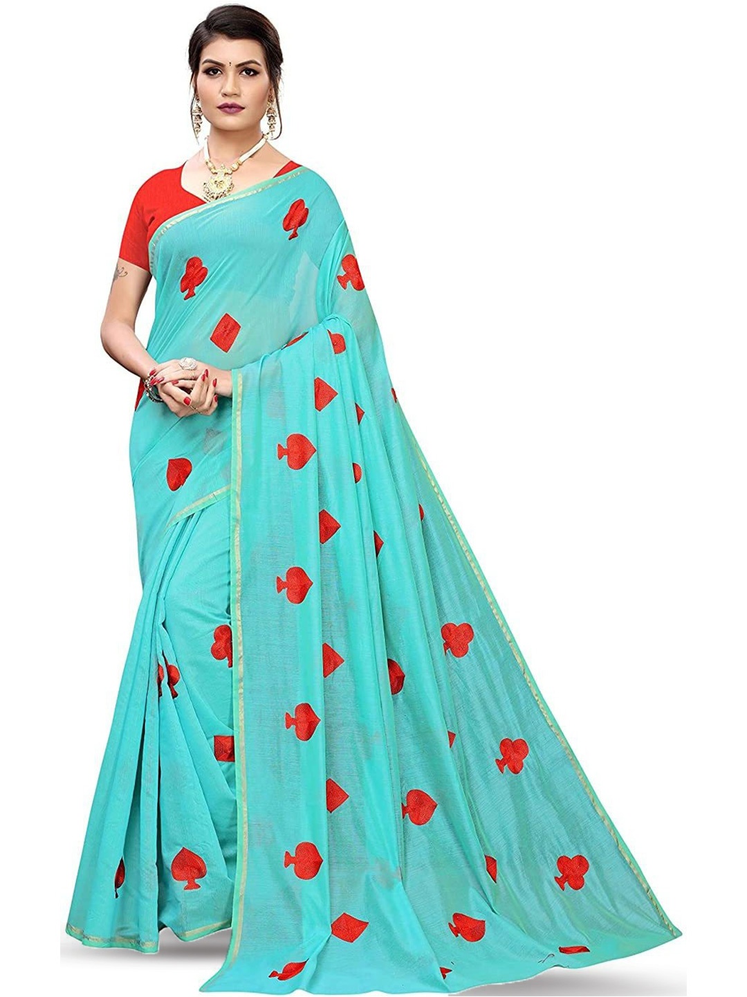 

ROOP SUNDARI SAREES Ethnic Motifs Printed Pure Georgette Saree, Green
