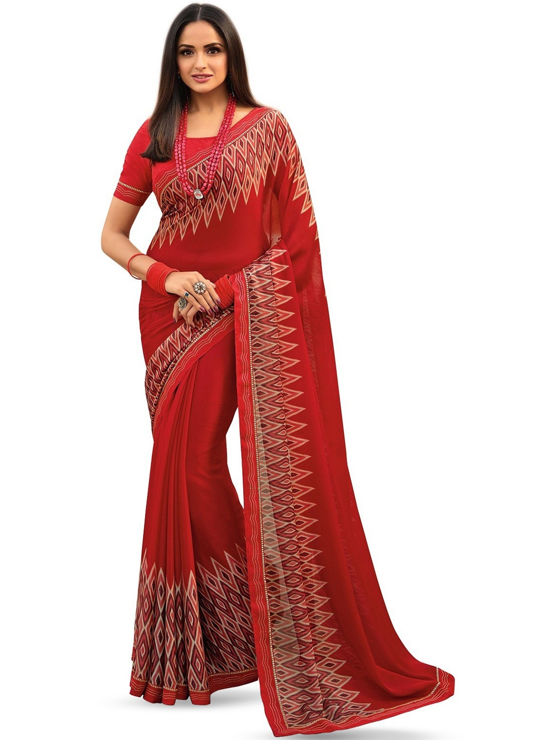 

ROOP SUNDARI SAREES Pure Silk Saree, Red