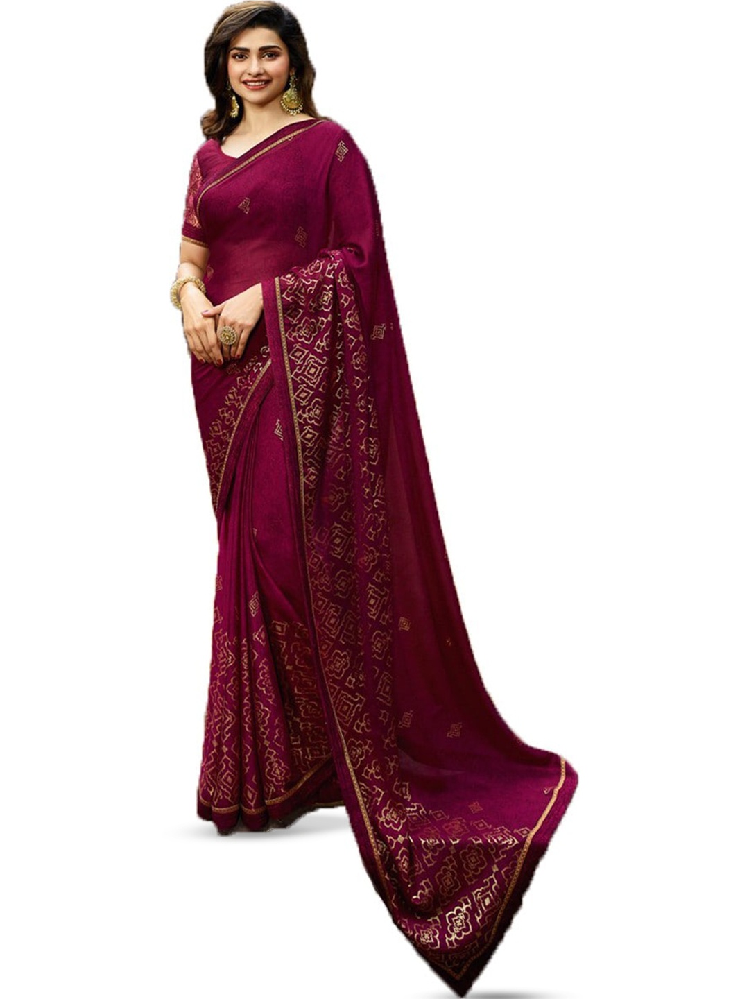 

ROOP SUNDARI SAREES Ethnic Motifs Pure Silk Saree, Purple