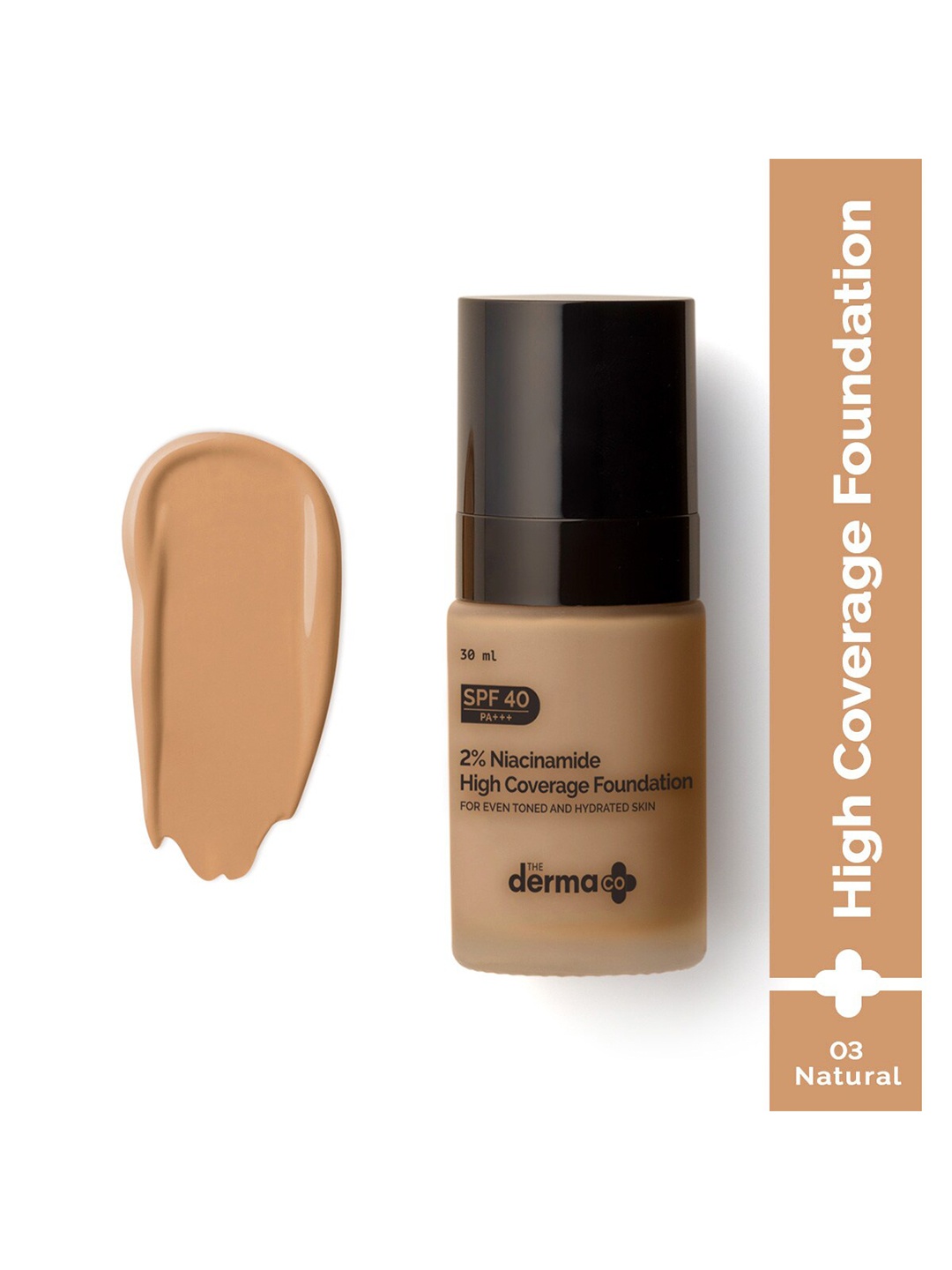 

The Derma co. 2% Niacinamide High Coverage Foundation With SPF40 30ml - Natural 03, Beige