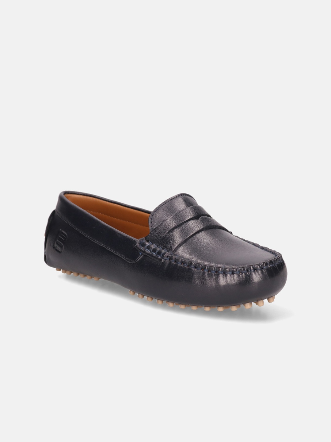 

BAGATT Lilly Women Round Toe Leather Driving Shoes, Navy blue