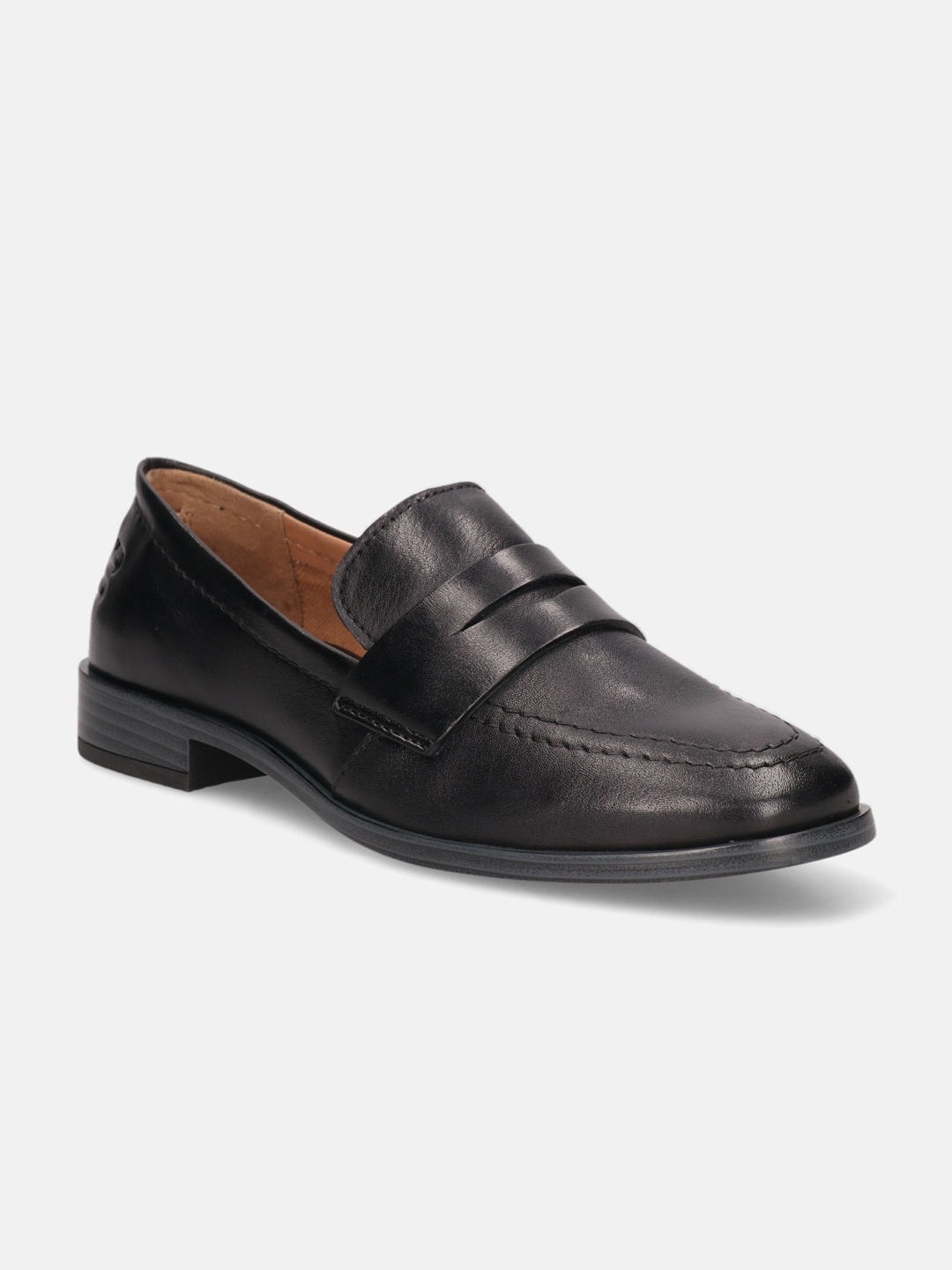

BAGATT Rosalie Women Textured Round Toe Leather Loafers, Black