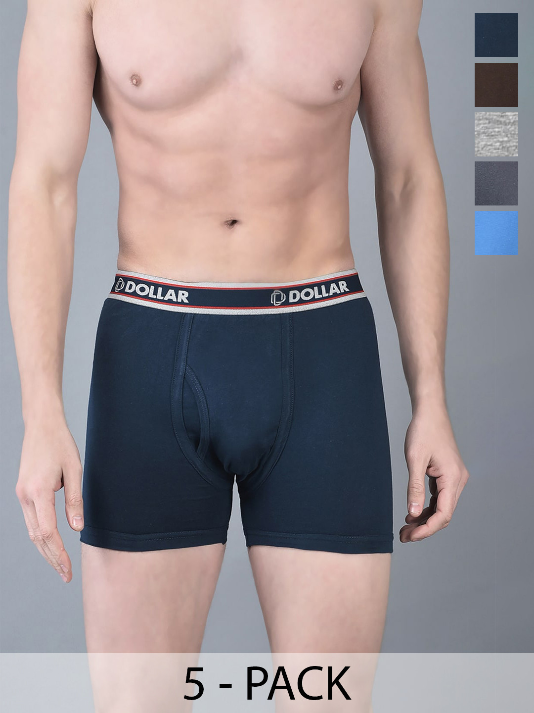 

Dollar Bigboss Pack Of 5 Assorted Cotton Trunks MBTR-03-LONG-PO1-CO3-S24