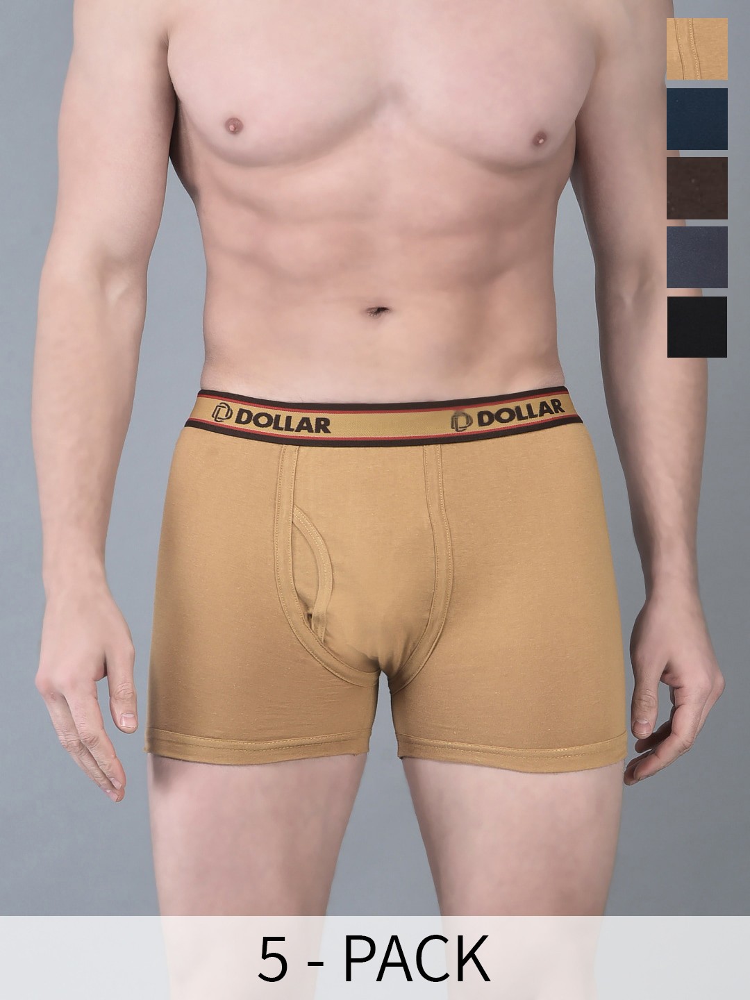 

Dollar Bigboss Men Pack Of 5 Assorted Cotton Interlock Trunks MBTR-03-LONG-PO1-CO1-S24