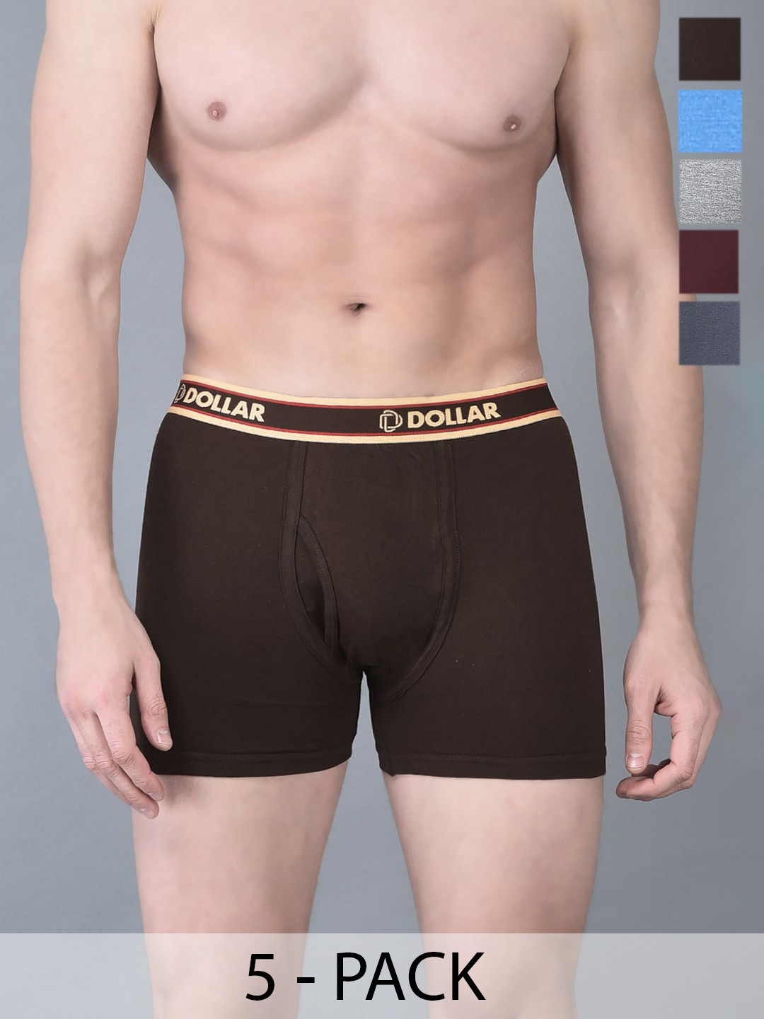 

Dollar Bigboss Pack Of 5 Assorted Combed Cotton Trunks MBTR-03-LONG-PO1-CO4-S24