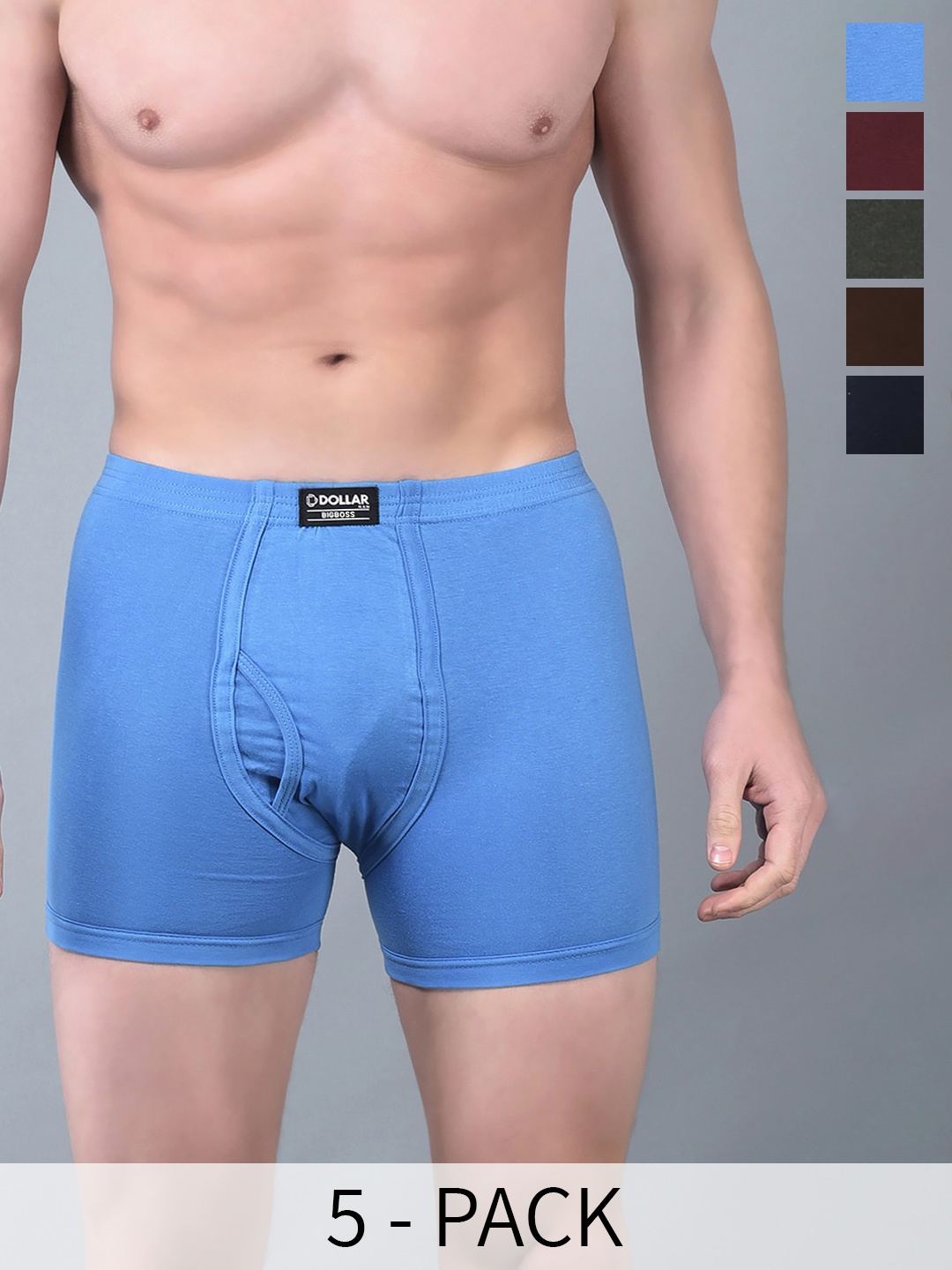 

Dollar Bigboss Pack Of 5 Assorted Combed Cotton Trunks MBTR-02-BOXER-PO1-CO6-S24