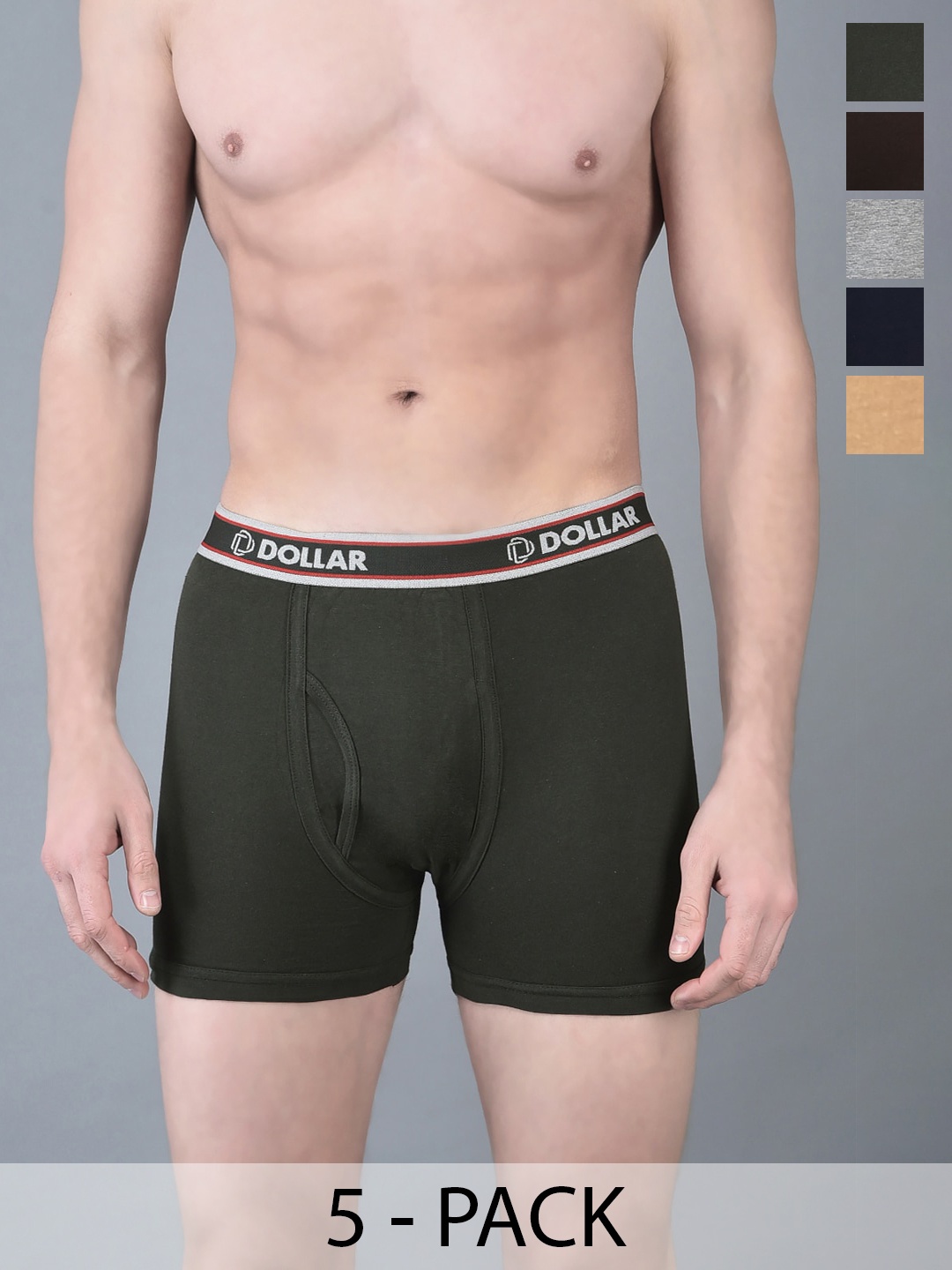 

Dollar Bigboss Pack of 5 Assorted Combed Cotton Interlock Trunks MBTR-04-SCD-PO1-CO10-S24