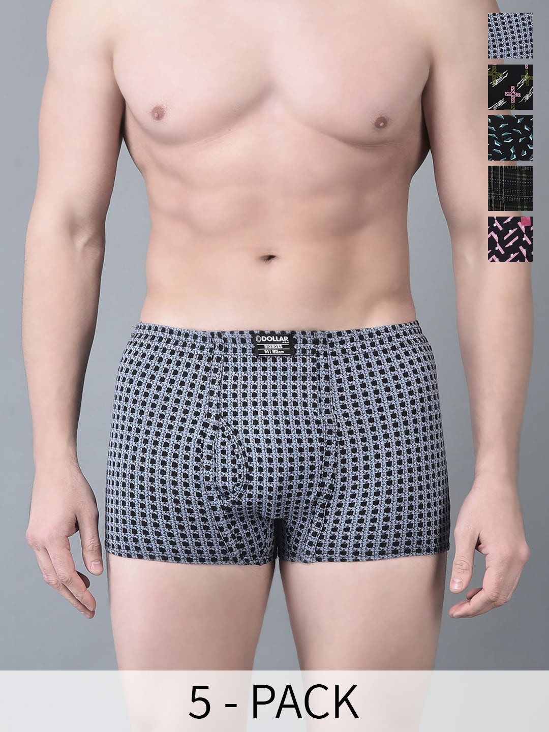 

Dollar Bigboss Pack of 5 Assorted Printed Cotton Trunks MBTR-09-CZYMINI-PO1-CO6-S24
