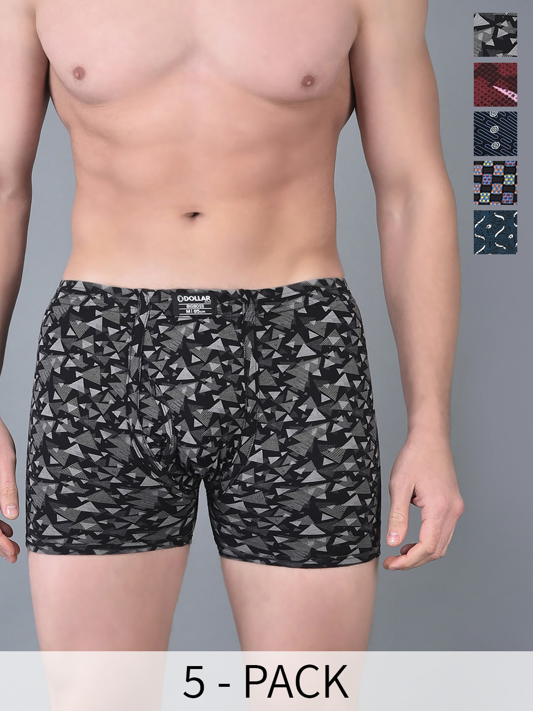 

Dollar Bigboss Men Assorted Combed Cotton Interlock Trunks MBTR-10-CZYLNG-PO1-CO1-S24