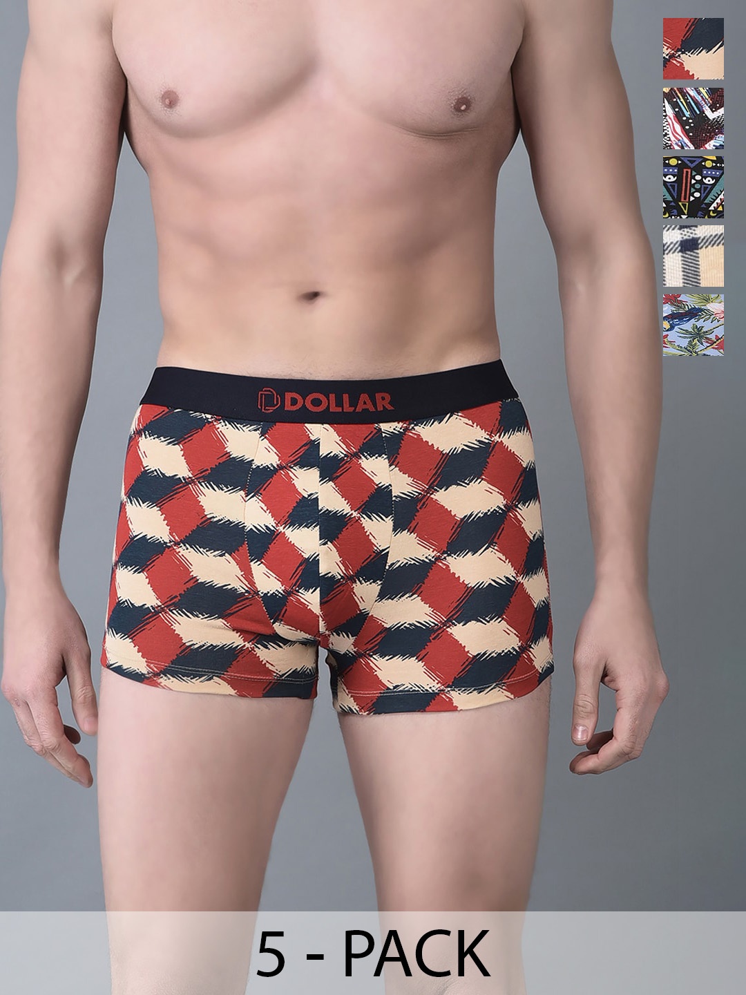 

Dollar Bigboss Assorted Printed Mid-Rise Trunks MBTR-14-TRNDPRNT-PO1-CO5-S24