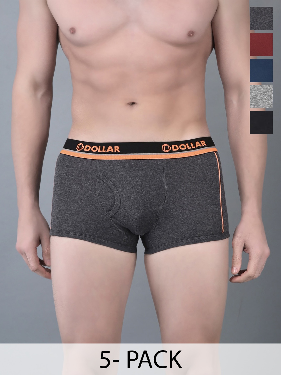 

Dollar Bigboss Pack Of 5 Assorted Cotton Breathable Trunk- MBTR-12-GLOTRNK-PO1-CO3-S24