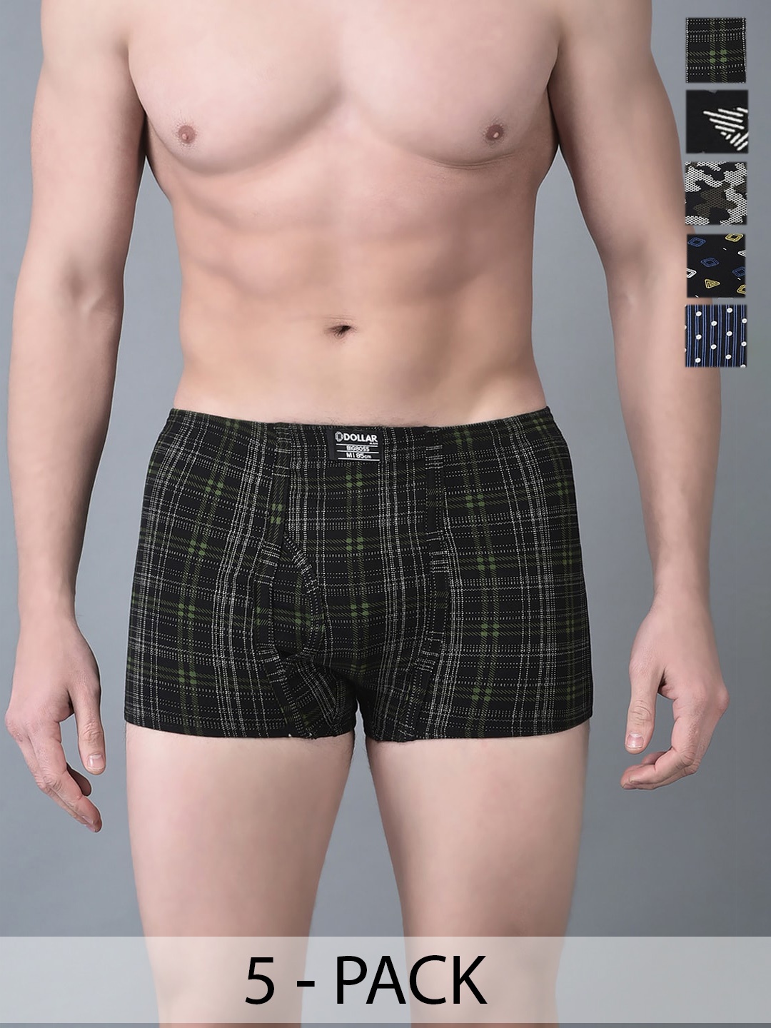 

Dollar Bigboss Pack Of 5 Assorted Cotton Trunks MBTR-09-CZYMINI-PO1-CO10-S24