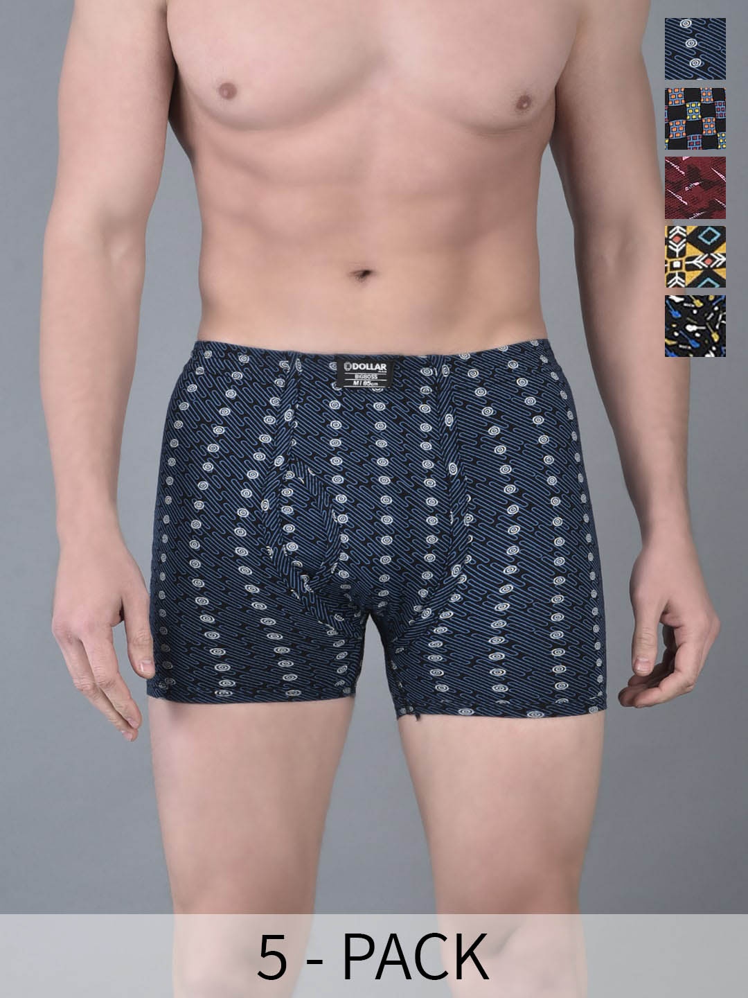 

Dollar Bigboss Pack Of 5 Assorted Cotton Trunks MBTR-10-CZYLNG-PO1-CO3-S24
