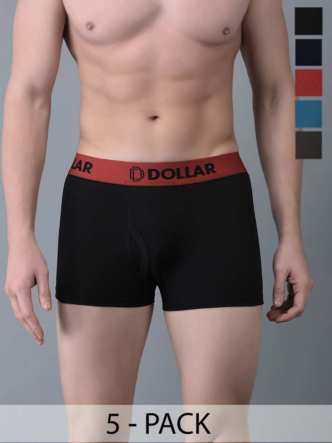 

Dollar Bigboss Pack Of 5 Assorted Cotton Breathable Trunk-MBTR-MBTR-16-FLXTRNK-PO1-CO1-S24