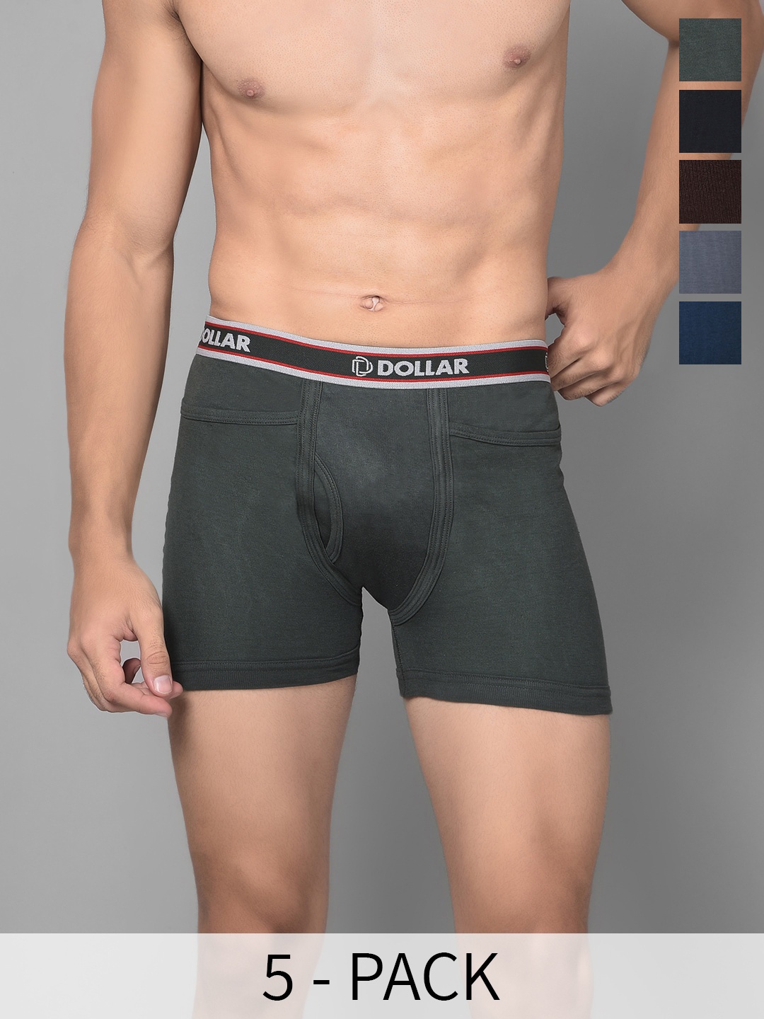 

Dollar Bigboss Pack of 5 Assorted Skin Friendly Cotton Trunks MBTR-05-SPCD-PO1-CO9-S24