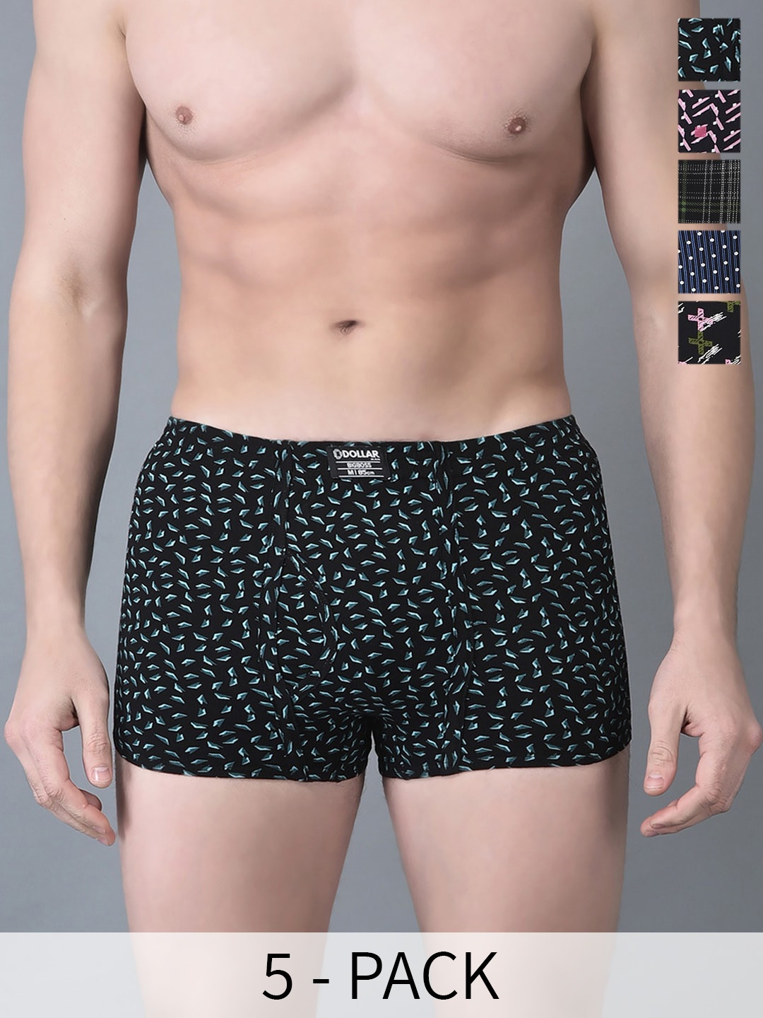 

Dollar Bigboss Pack Of 5 Assorted Printed Cotton Trunk MBTR-09-CZYMINI-PO1-CO7-S24