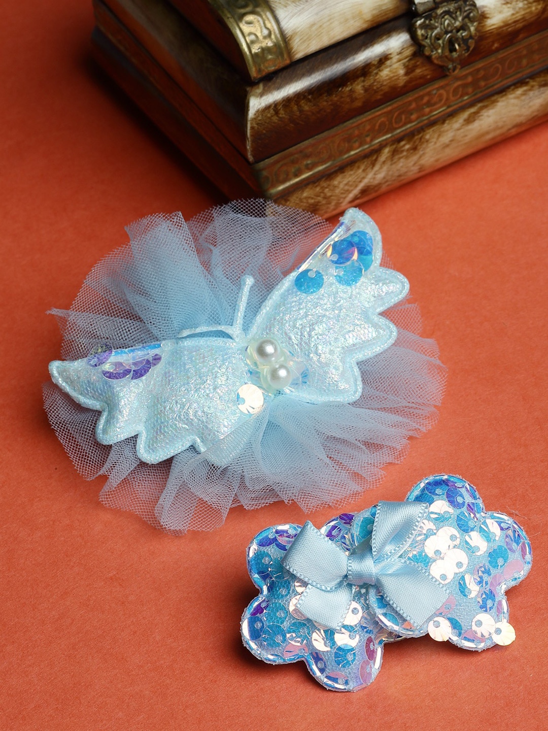 

Stoln Girls Set Of 2 Embellished Bobby Pins, Blue
