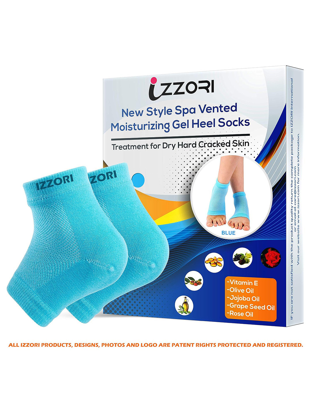 

MOUNTAINOR Silicone Gel Heel Repair Pad Ankle-Length Socks, Blue