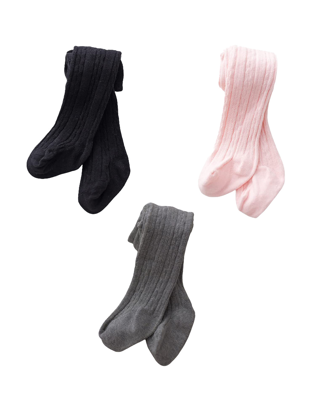 

SYGA Girls Pack of 3 Cotton Mid-Rise Thermal Bottoms, Black