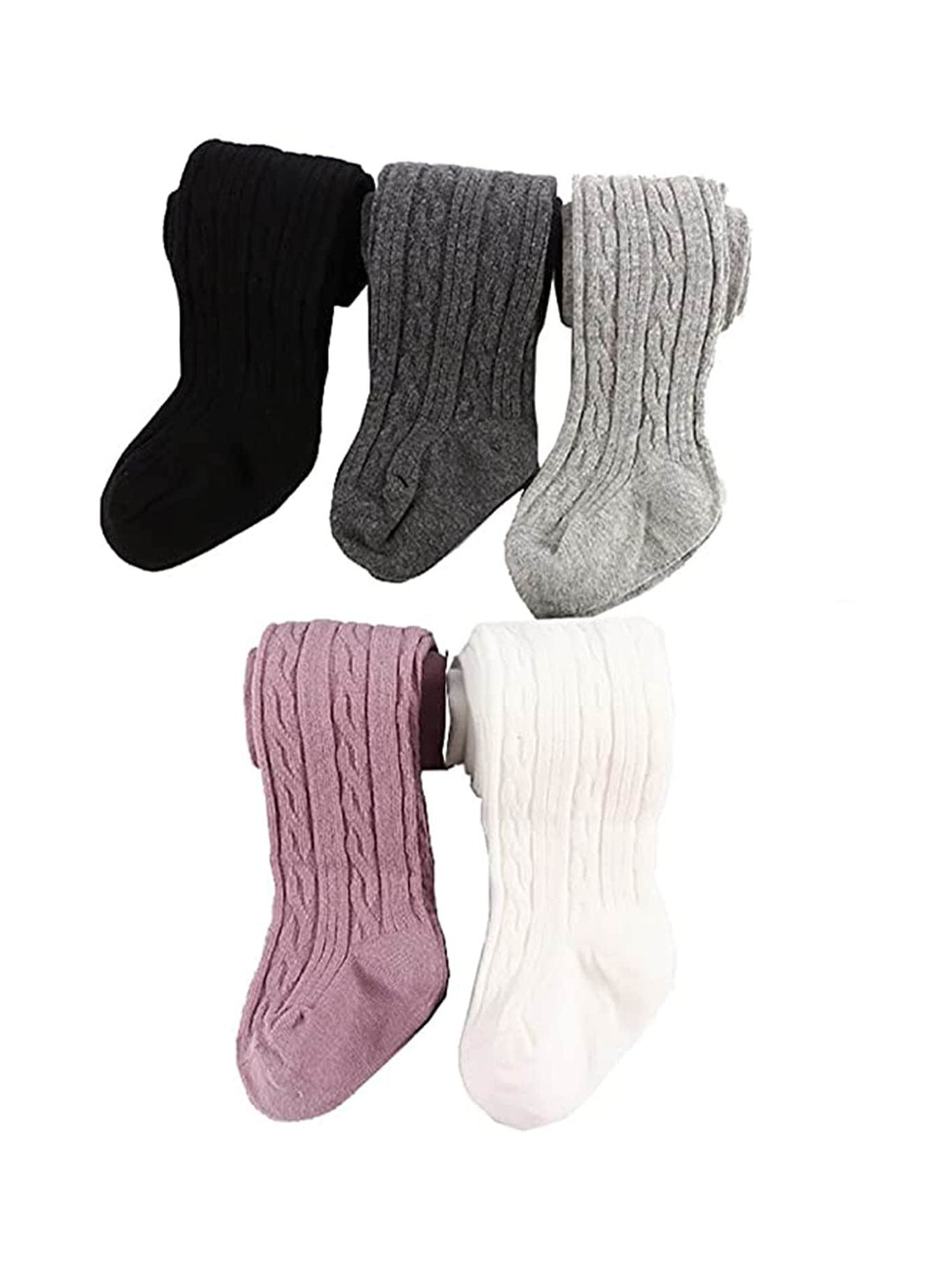 

SYGA Girls Self-Design Knitted Tights, Purple