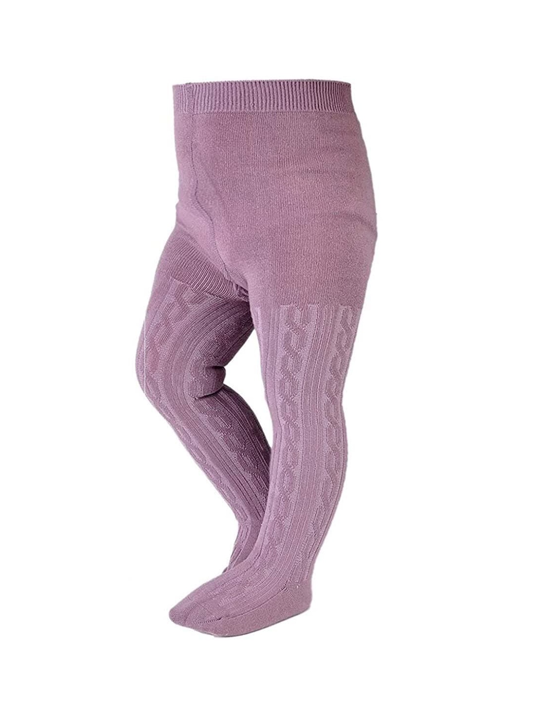 

SYGA Girls Self Design Cozy Fit Mid-Rise Knitted Above Knee Tights, Purple