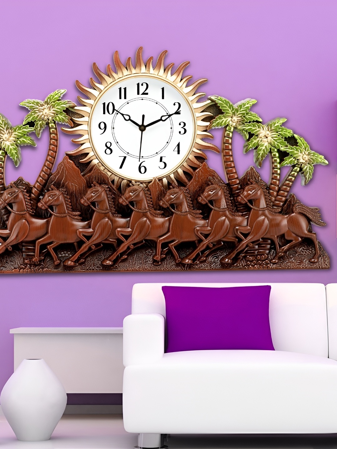 

Attractionz Brown Round Contemporary Analogue Wall Clock