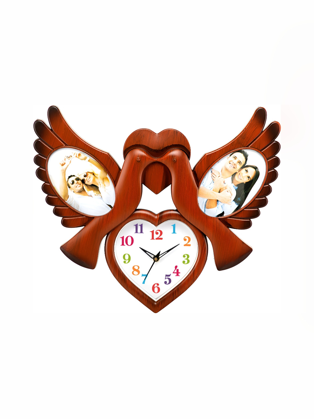 

Attractionz Red Bird Shaped Contemporary Photo Frame Analogue Wall Clock