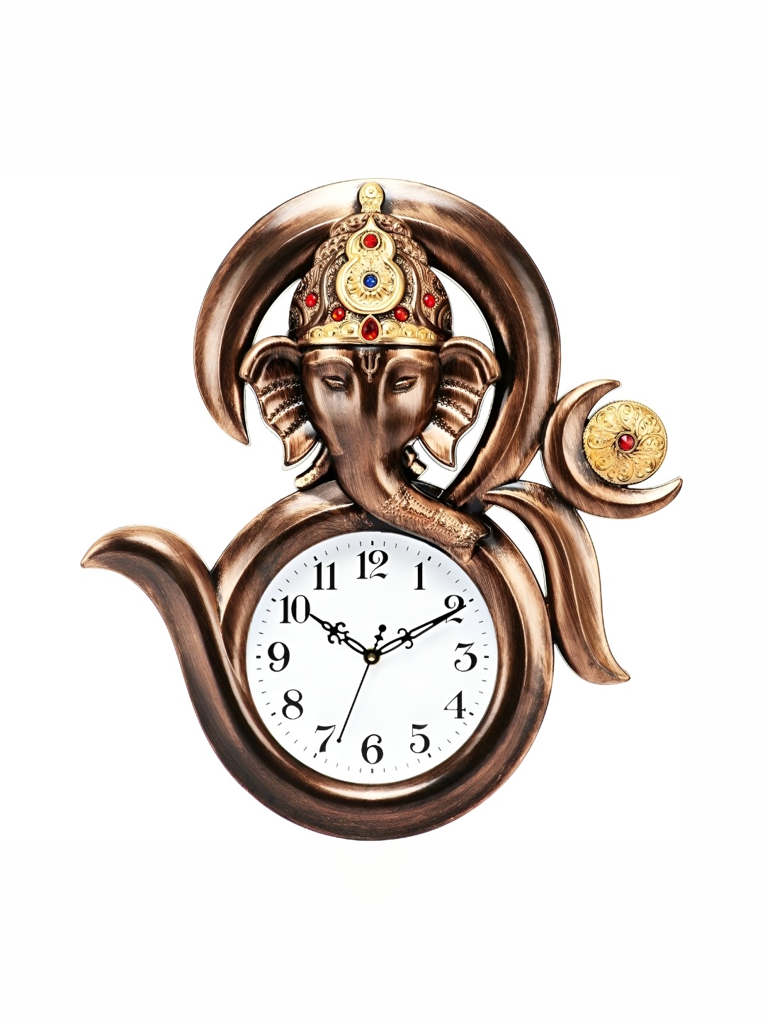 

Attractionz Brown & White Printed Acrylic Round Traditional Wall Clock