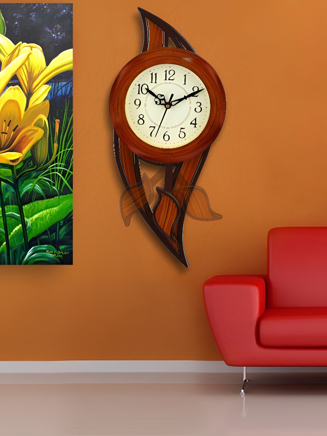 

Attractionz Brown & White Contemporary Wall Clock