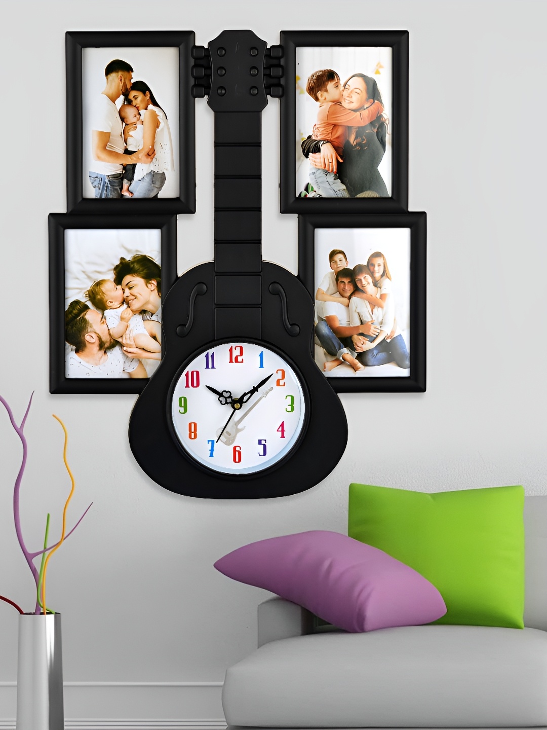 

Attractionz Black Textured Contemporary Round Shaped Wall Clock