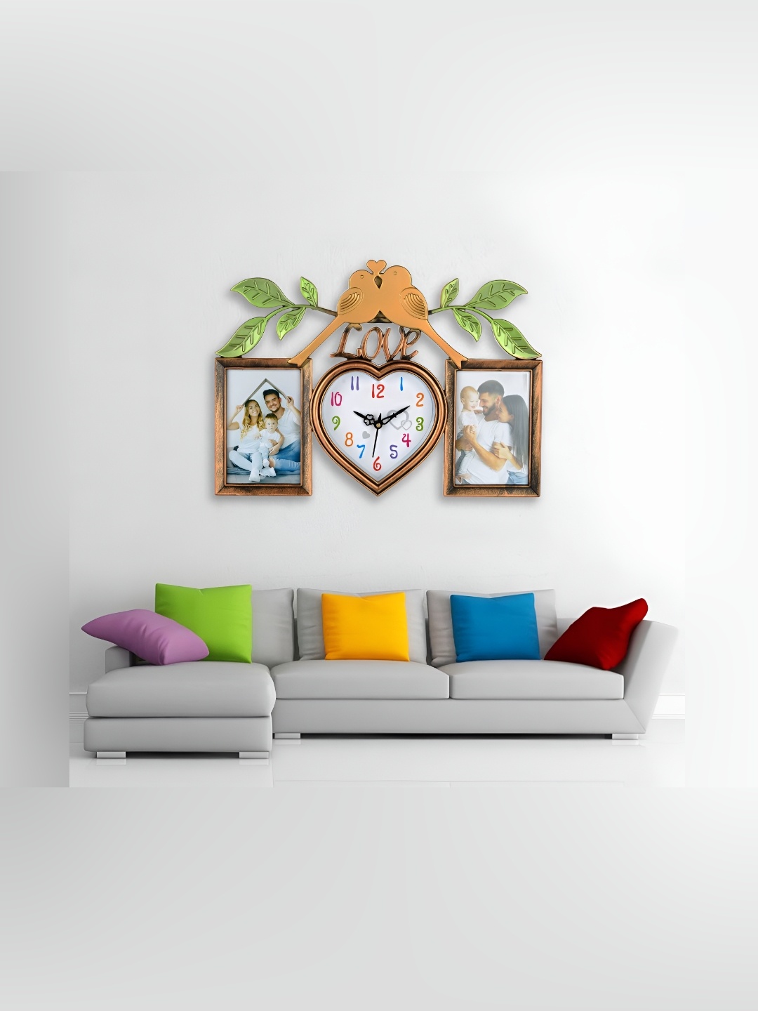 

Attractionz White & Brown Heart Shape Contemporary Wall Clock