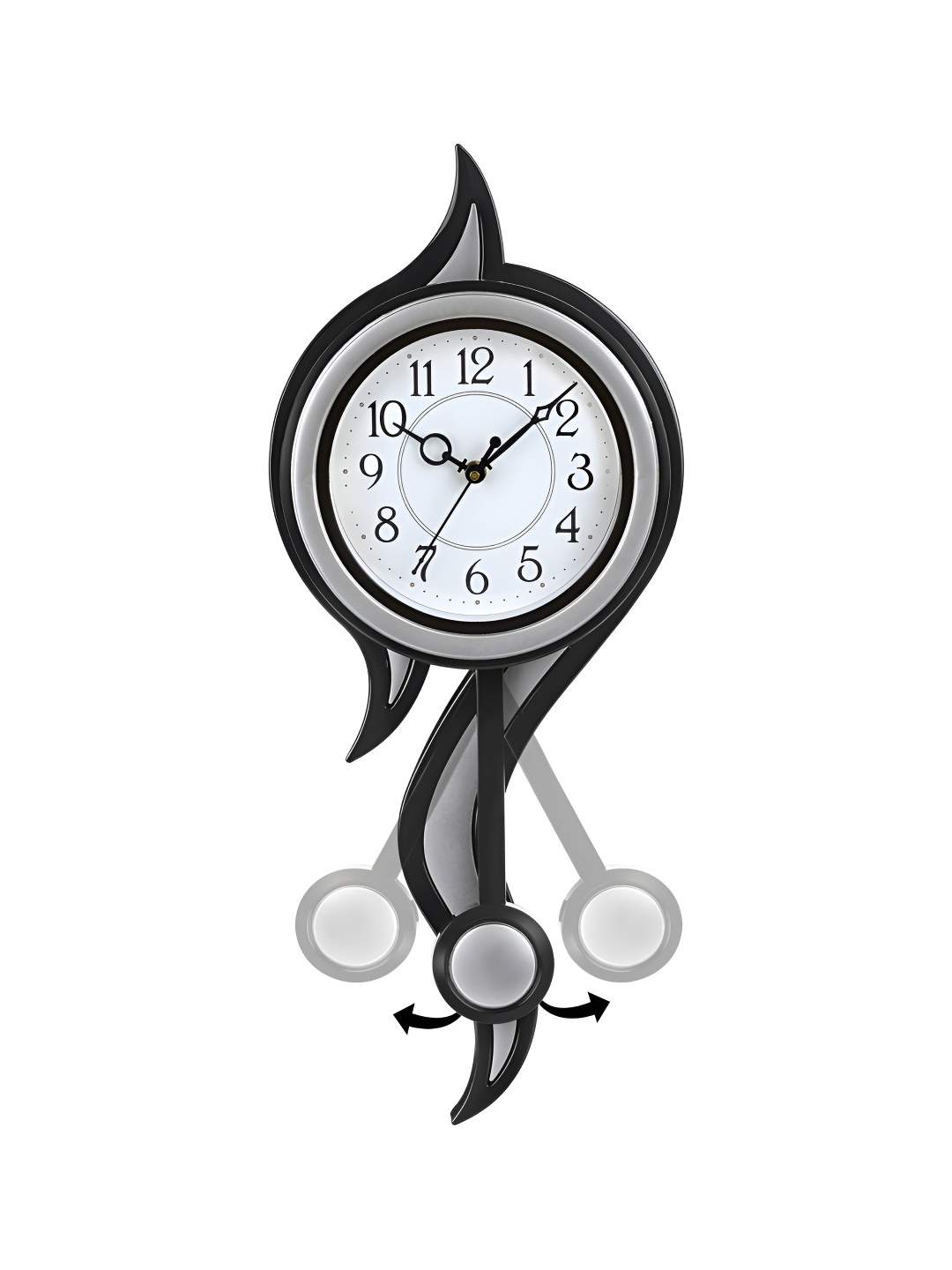 

Attractionz Sliver Toned Round Contemporary Analogue Wall Clock, Silver