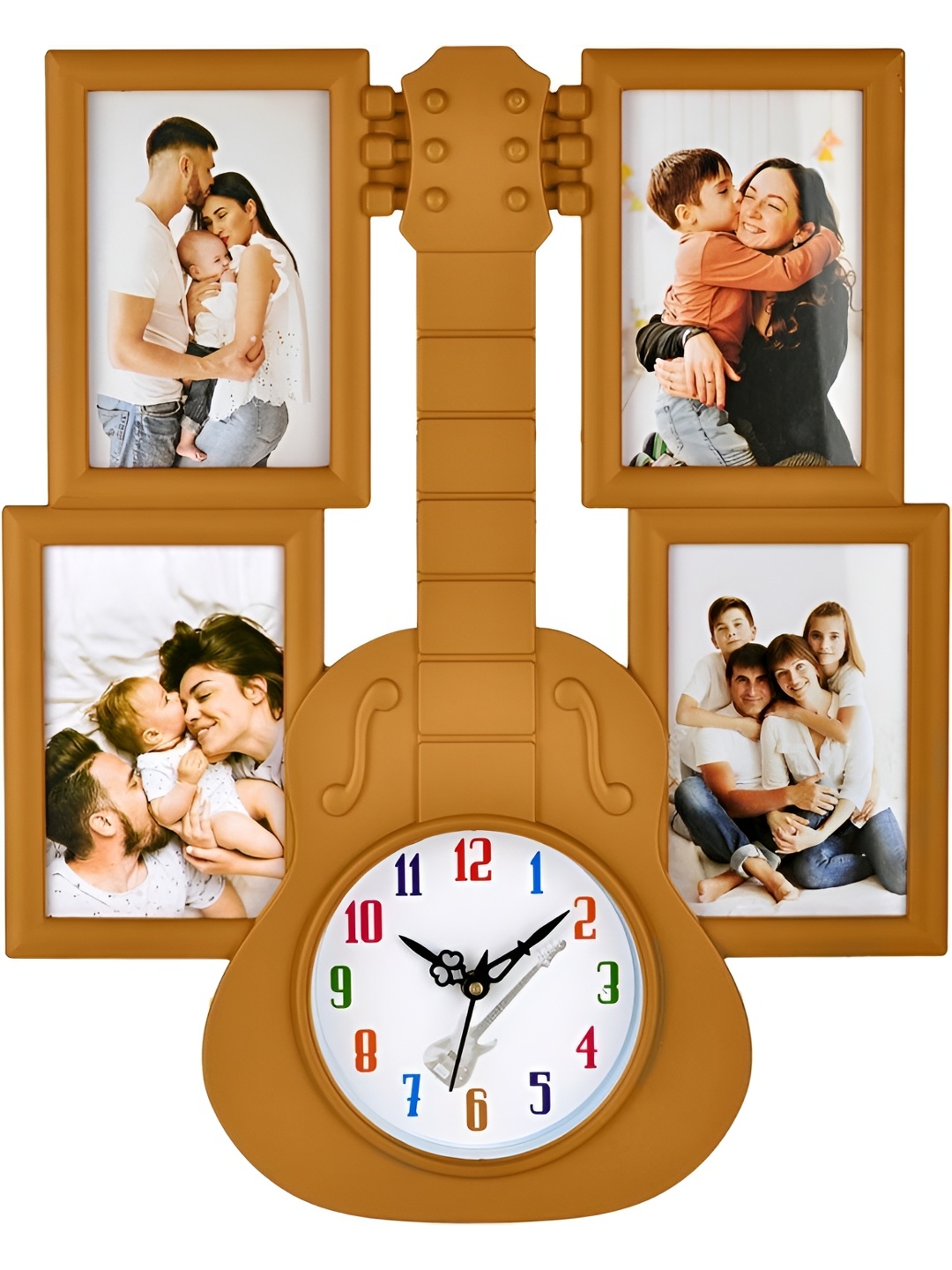 

Attractionz Beige Round Shaped Photo Frame Contemporary Analogue Wall Clock