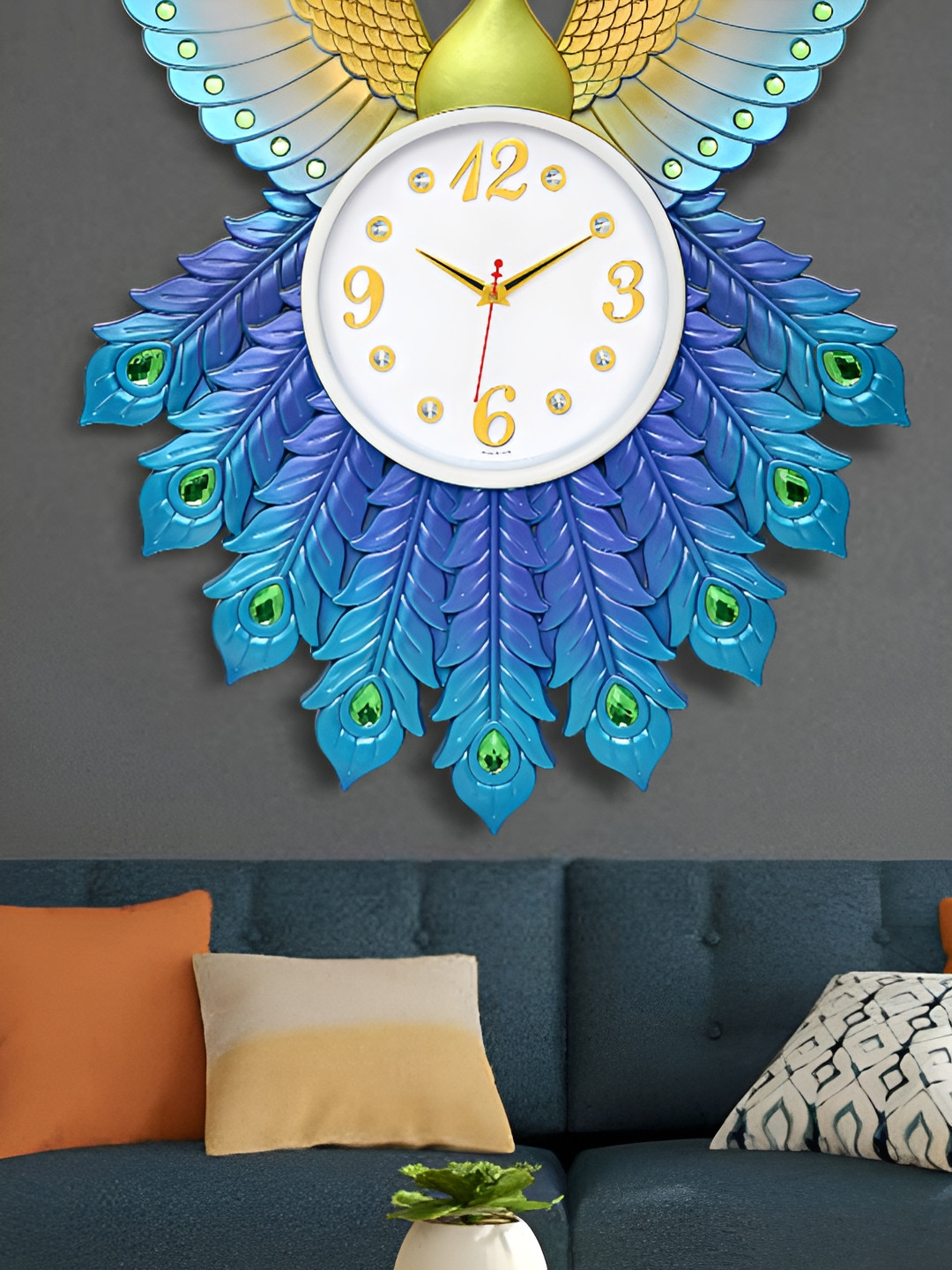 

Attractionz Blue & Lime Green Round Shaped Traditional Analogue Wall Clock