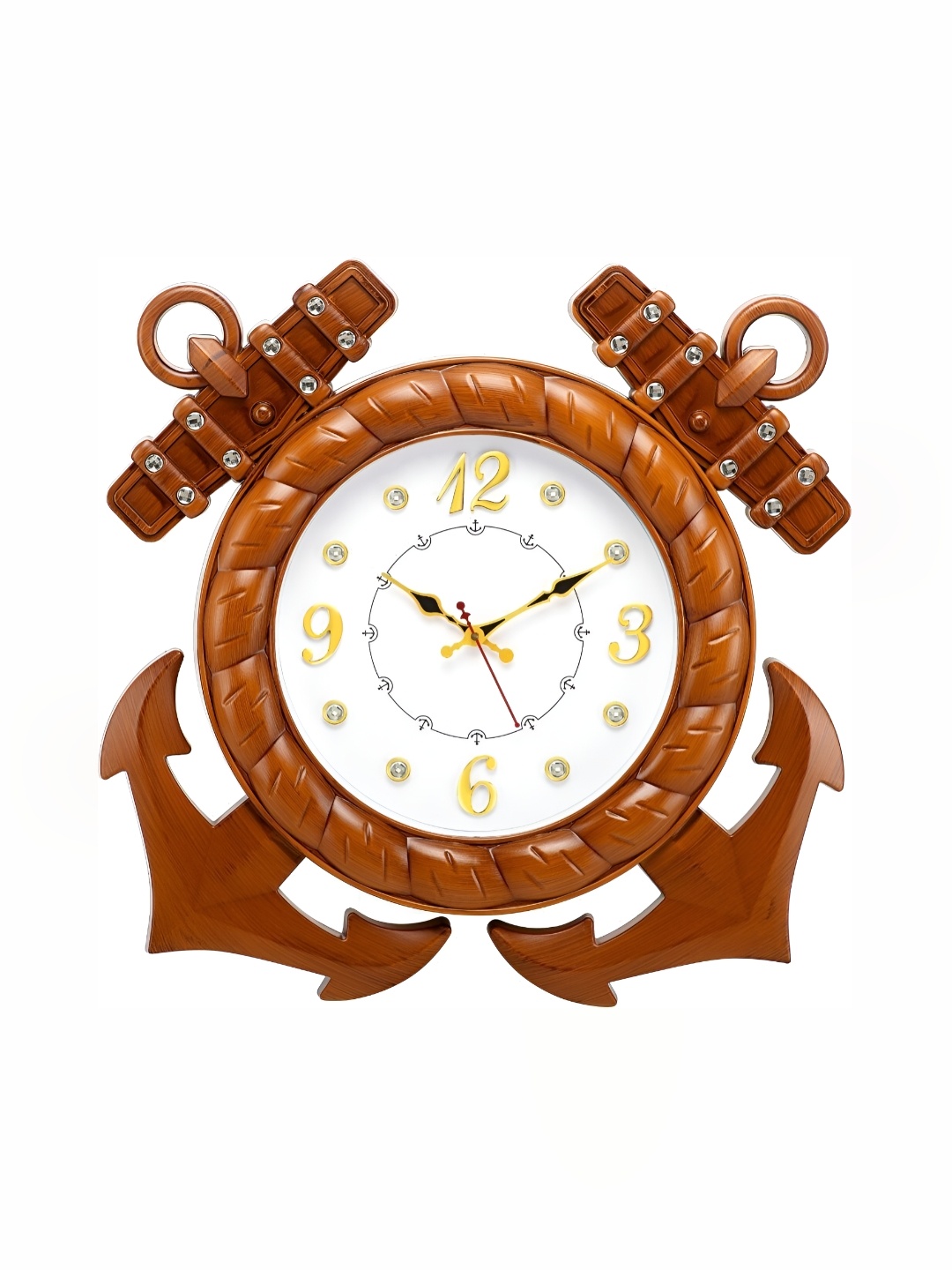 

Attractionz Beige White Textured Round Analog Wall Clock