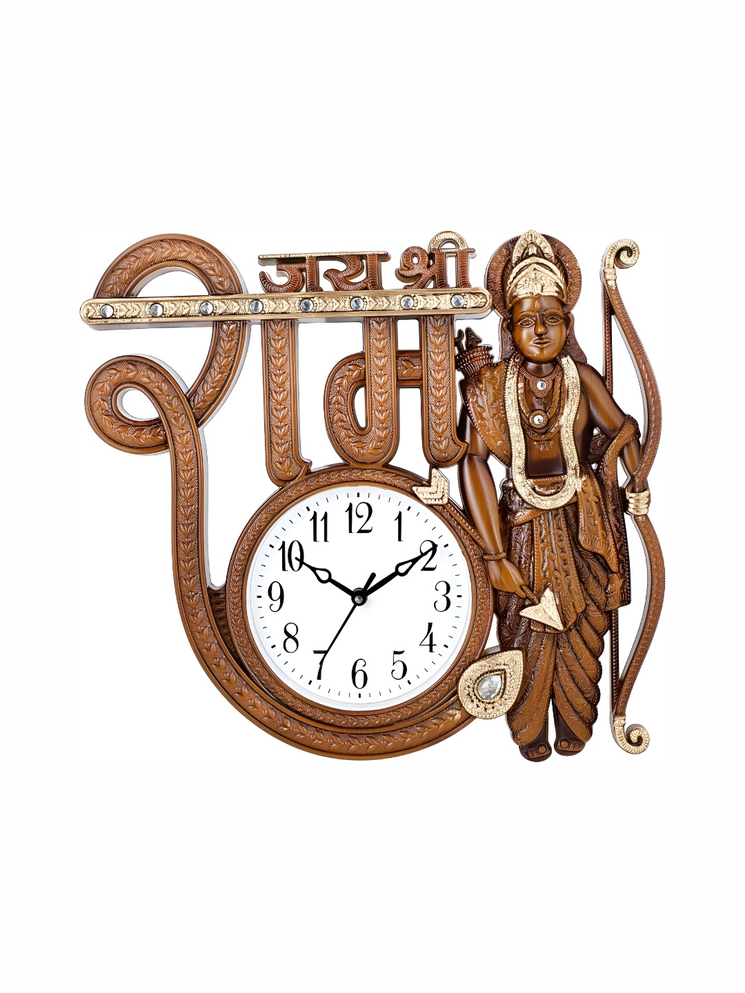 

Attractionz Brown & White Printed Acrylic Round Traditional Wall Clock