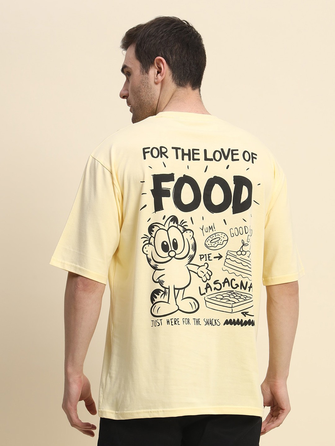 

COLOR CAPITAL Typography Printed Raw Edge Cotton Oversized T-shirt, Cream