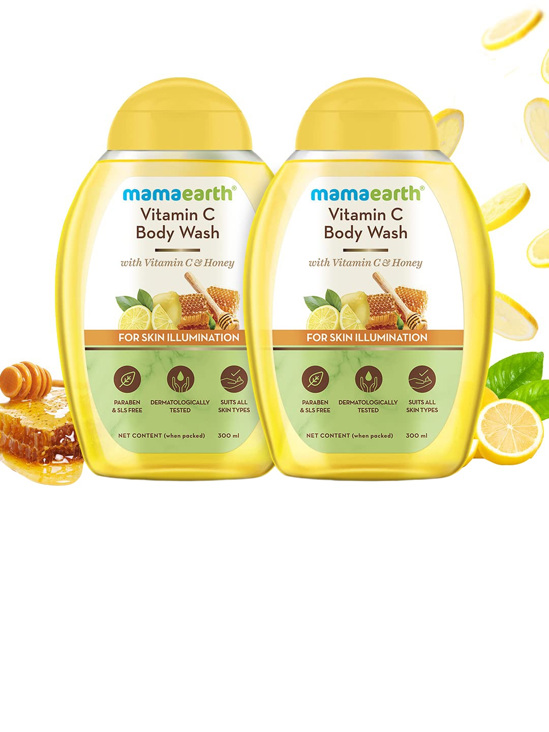 

Mamaearth 2-Pcs Vitamin Body Wash With Honey - 300ml Each, Yellow