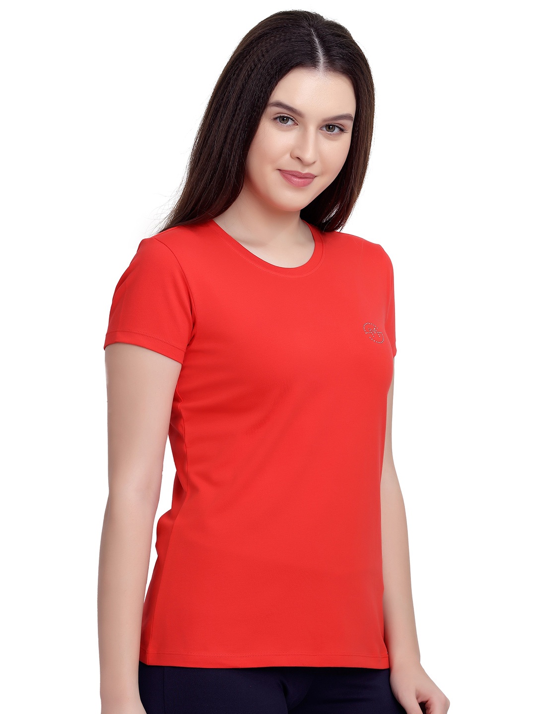 

MAYSIXTY Round Neck Short Sleeves Regular Fit Casual T-shirt, Red