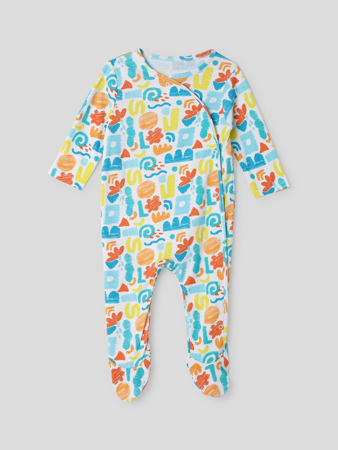 

Somersault Infants Printed Cotton Sleepsuit, White